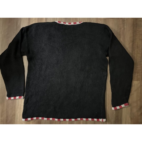 Vintage Tiara International Sweater Womens Large Santa Christmas Ho Ho Ho 90s - Picture 4 of 6